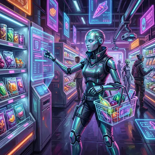 Futuristic Humanoid Shopping Experience
