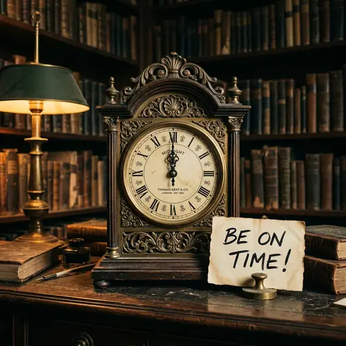 Be On Time - Antique Clock at Midnight