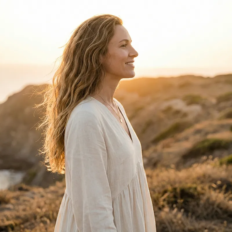 Beautiful Lady in Elegant Summer Dress - Elegant Pose