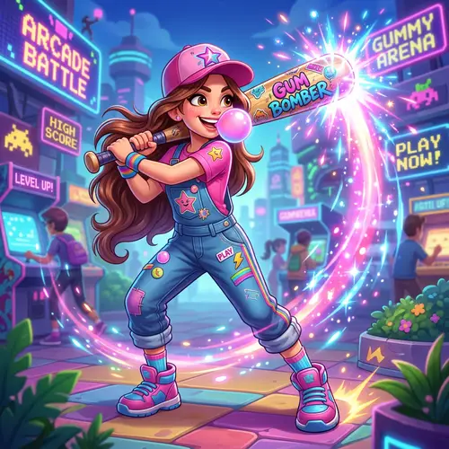 Bibi from Brawl Stars: Colorful Character Art