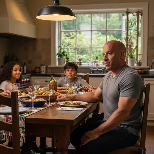 Vin Diesel Dining at Home