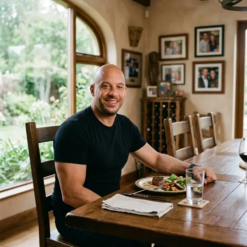 Vin Diesel Dining at Home