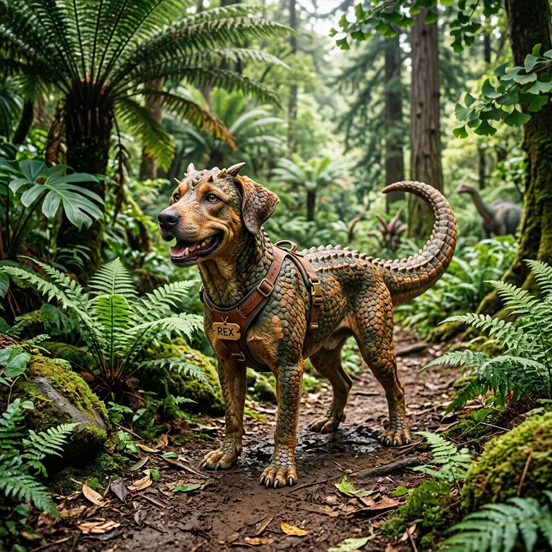 Dinosaur Dog: A Unique Pet Concept Dinosaur Dog: A Unique Pet Concept