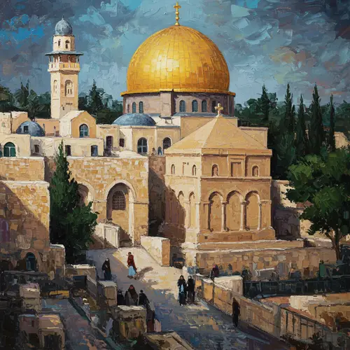 Abstract Painting of Rachel's Tomb in Jerusalem