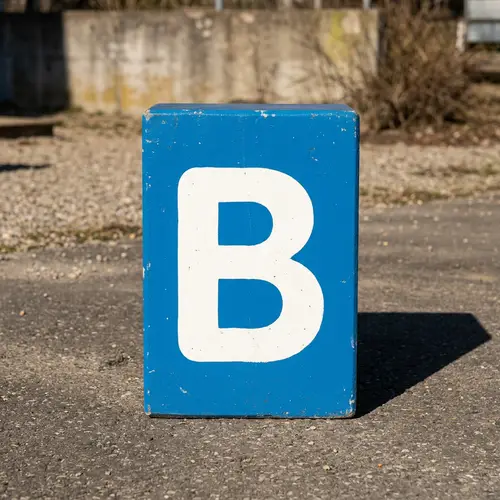 Blue Block with Letter 'B'