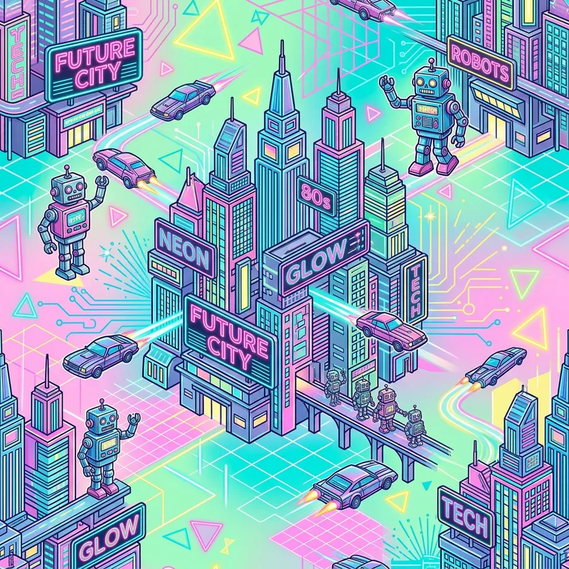 Retro-Futuristic Neon Pattern Design