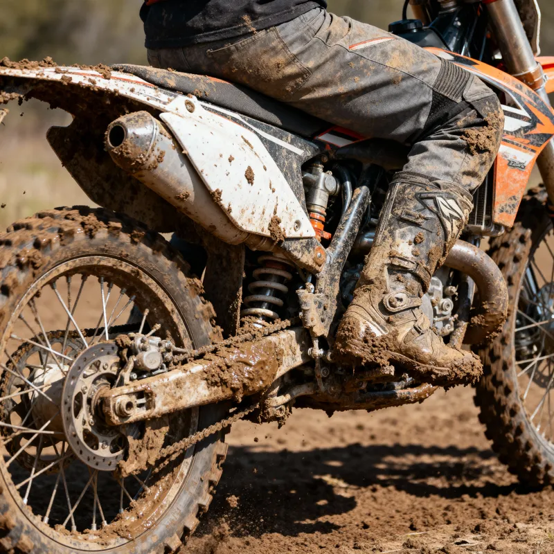 Guy on Dirt Motorcycle: Slightly Disgusting Shot