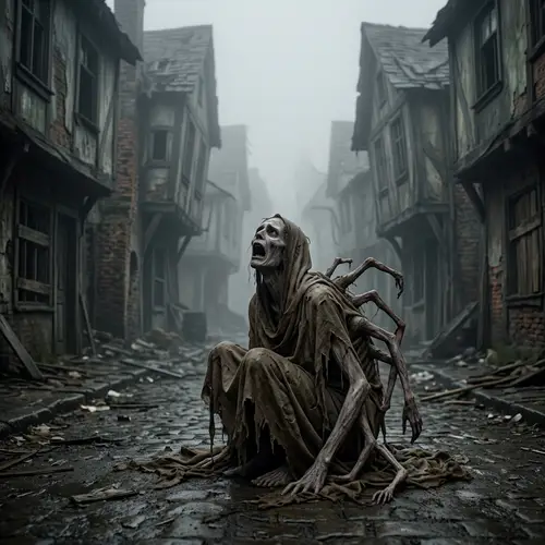 Eerie Creature Suffering in Silent Hill Style