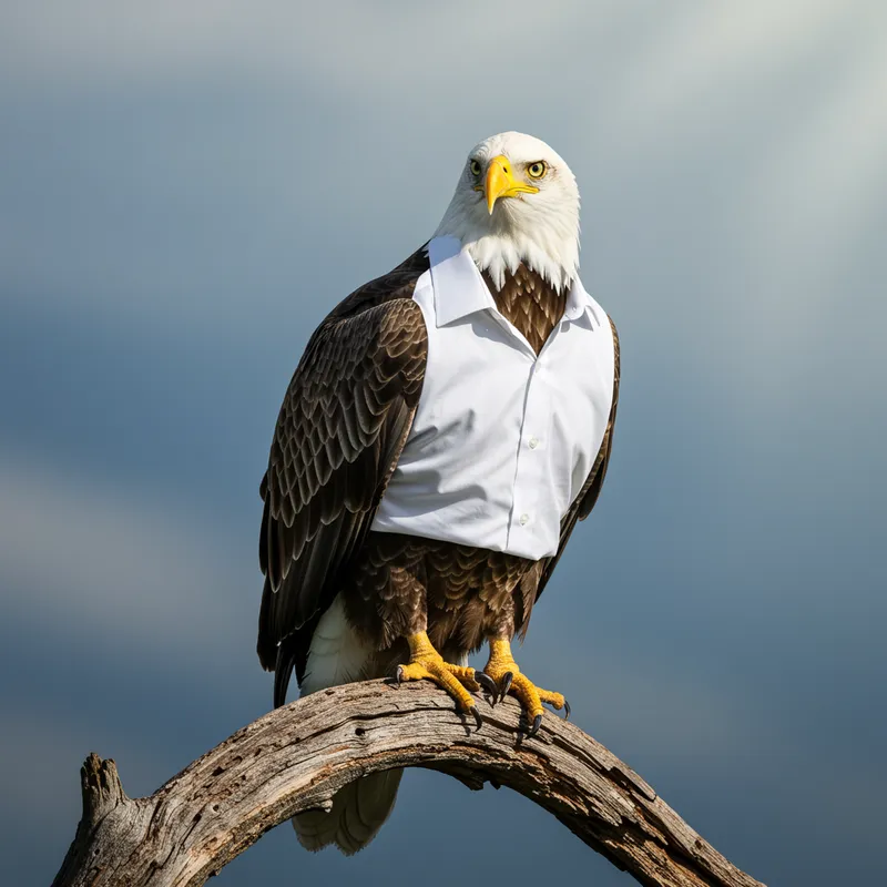 Eagle in White Shirt - Stunning Imagery