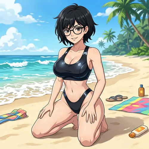 Anime Illustration of a Confident Young Woman