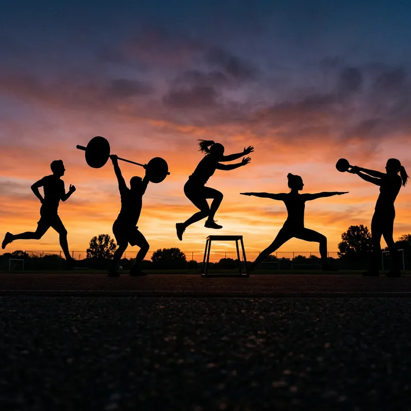 Fitness Silhouettes: Weights, Running & Yoga Exercises Fitness Silhouettes: Weights, Running & Yoga Exercises