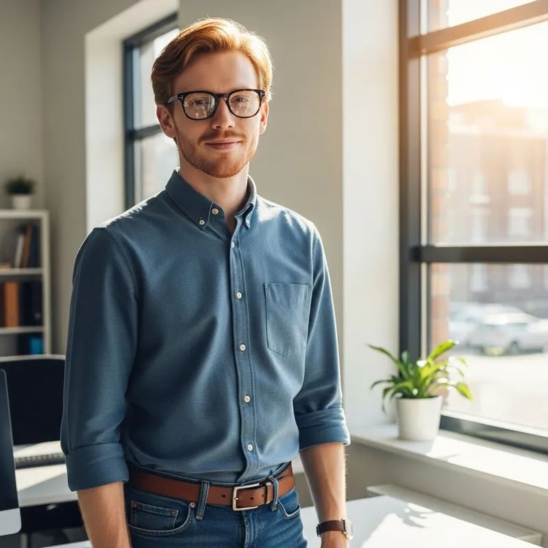 Professional Inquiries Expert with Eyeglasses