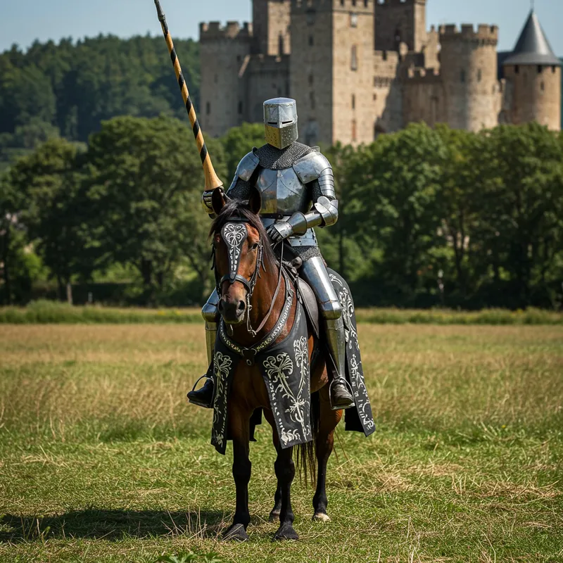 Knight with Lance - Medieval Art