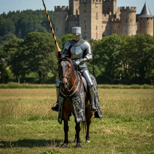 Knight with Lance - Medieval Art