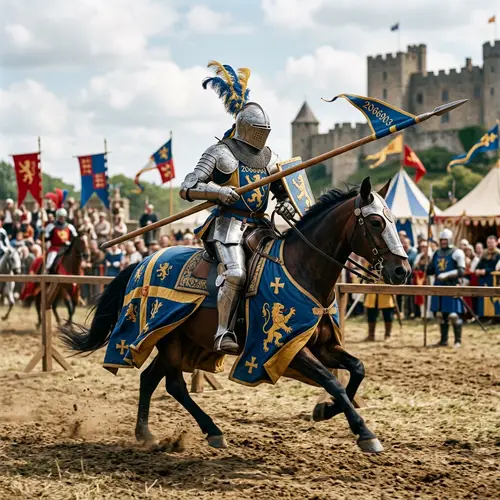 Knight with Lance - Medieval Art