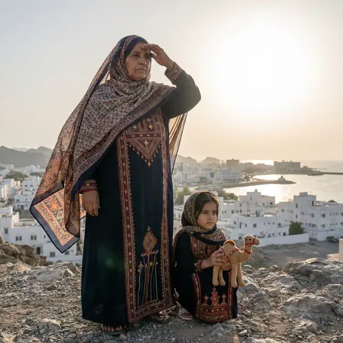 Traditional Omani Women in Muscat City | Beautiful Landscape View