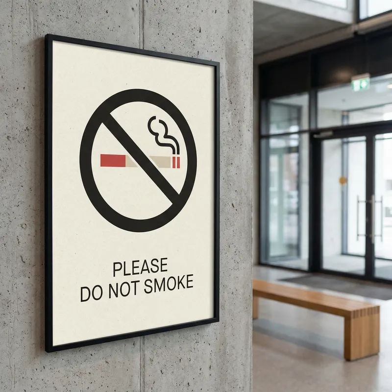 Minimalist No Smoking Poster for Building Entrance