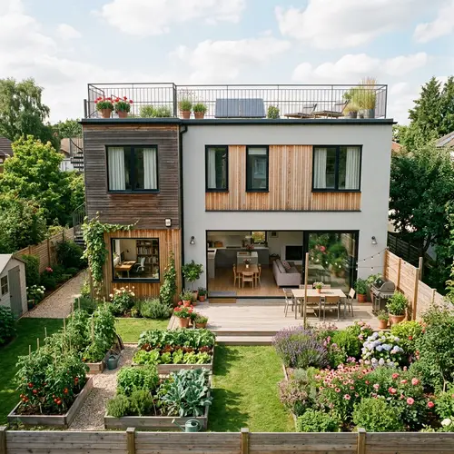 Modern Two-Storey House with Gardens