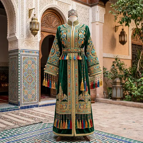Traditional Moroccan Caftan - Vibrant Colors & Intricate Designs