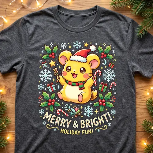 Festive Anime Christmas T-Shirt Design