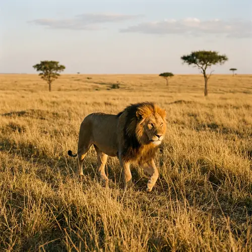 Majestic Lion in Untouched Savannah Wilderness