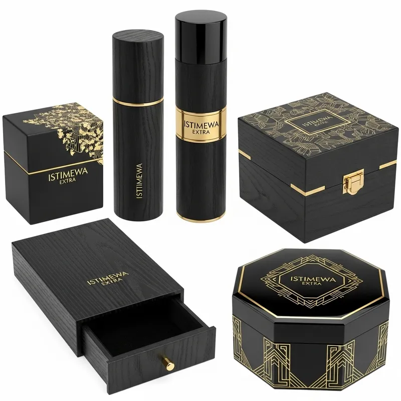 Elegant 'Istimewa Extra' Perfume Packaging Options