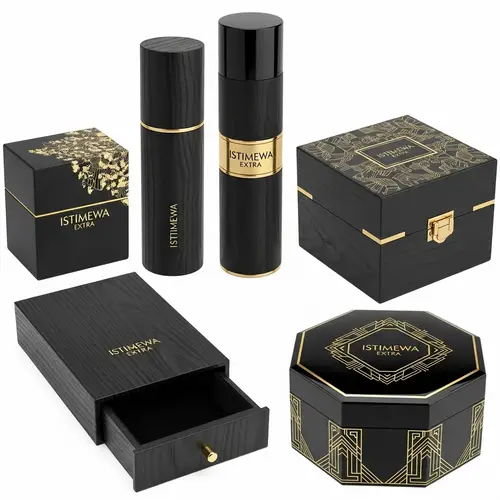Elegant 'Istimewa Extra' Perfume Packaging Options