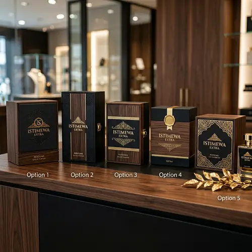 Elegant 'Istimewa Extra' Perfume Packaging Options