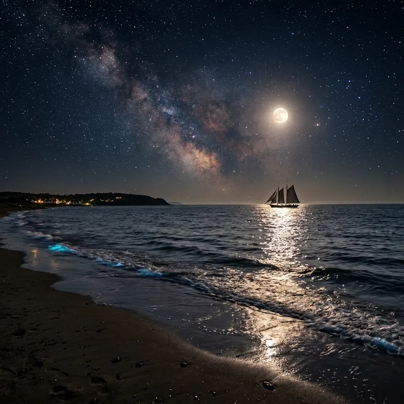 Enchanting Sea View on a Summer Night Enchanting Sea View on a Summer Night