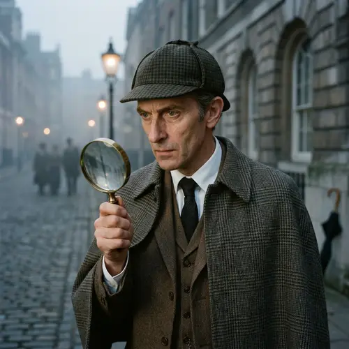 Vintage British Detective with Magnifying Glass | Mystery Specialist