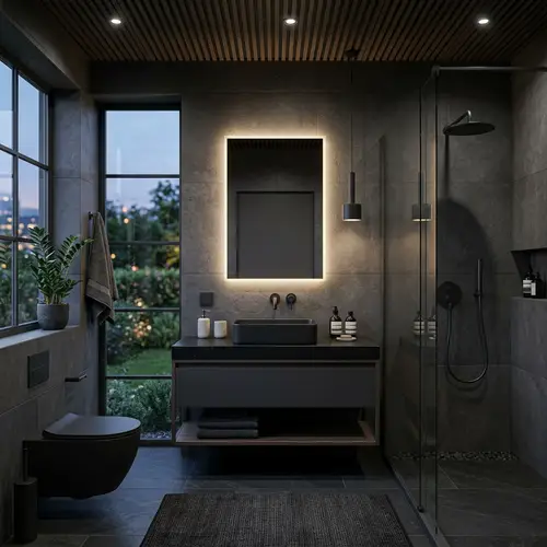 Sleek Dark Modern Bathroom Designs