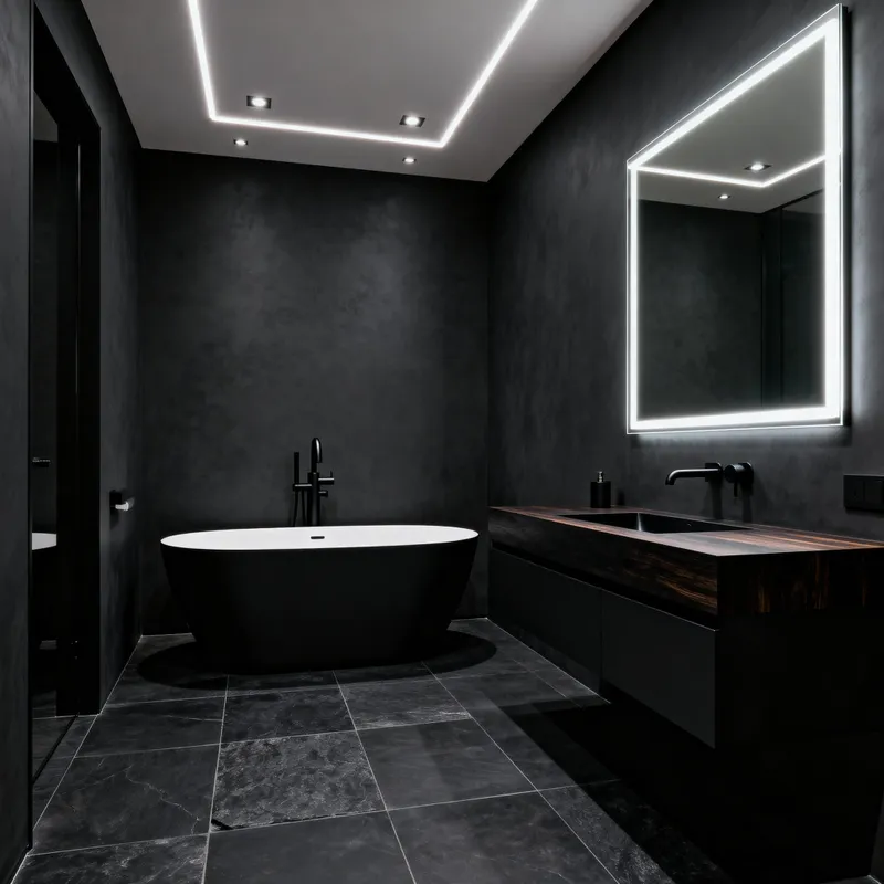 Sleek Dark Modern Bathroom Designs