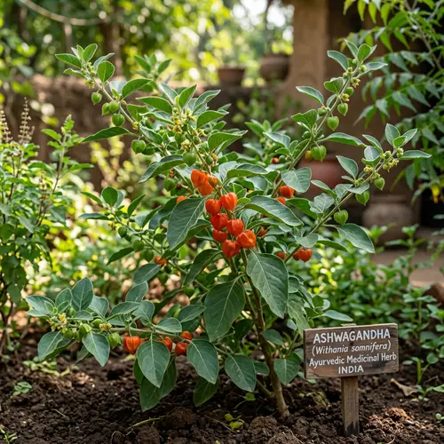 Ashwagandha Plant: Ayurvedic Medicinal Herb Photo