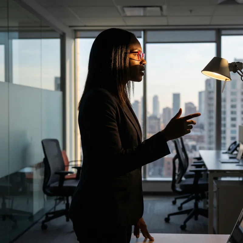 Empowering Black Businesswoman Silhouette | Inspiring Presence