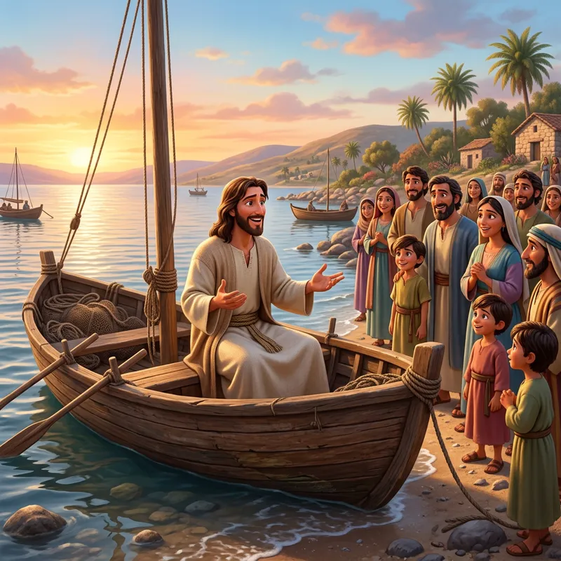 Animated Jesus on a Boat: Family-Friendly Storytelling Animated Jesus on a Boat: Family-Friendly Storytelling