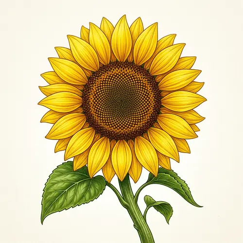 Detailed Sunflower Icon - Bold & Vibrant Image