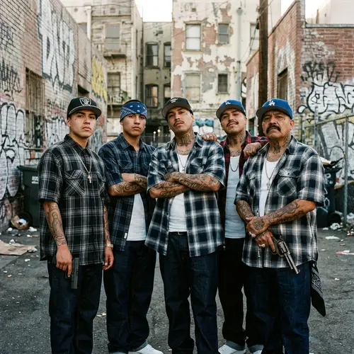 Hispanic Gangsters Armed in Urban Environment