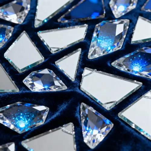 Elegant Mosaic Art: Blue Crystal & Glass Masterpiece