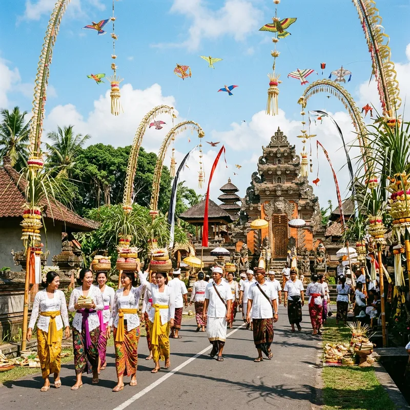 Celebrate Galungan with Festive Balinese Bamboo Poles