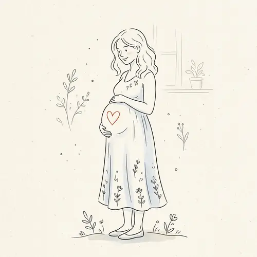 Minimalist Pregnancy Artwork | Heart Symbol on Belly