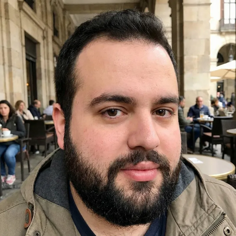 Portrait of a Unique White Man with Dark Features Portrait of a Unique White Man with Dark Features