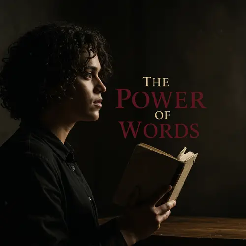 The Power of Words: Dark Theme Book Cover Design
