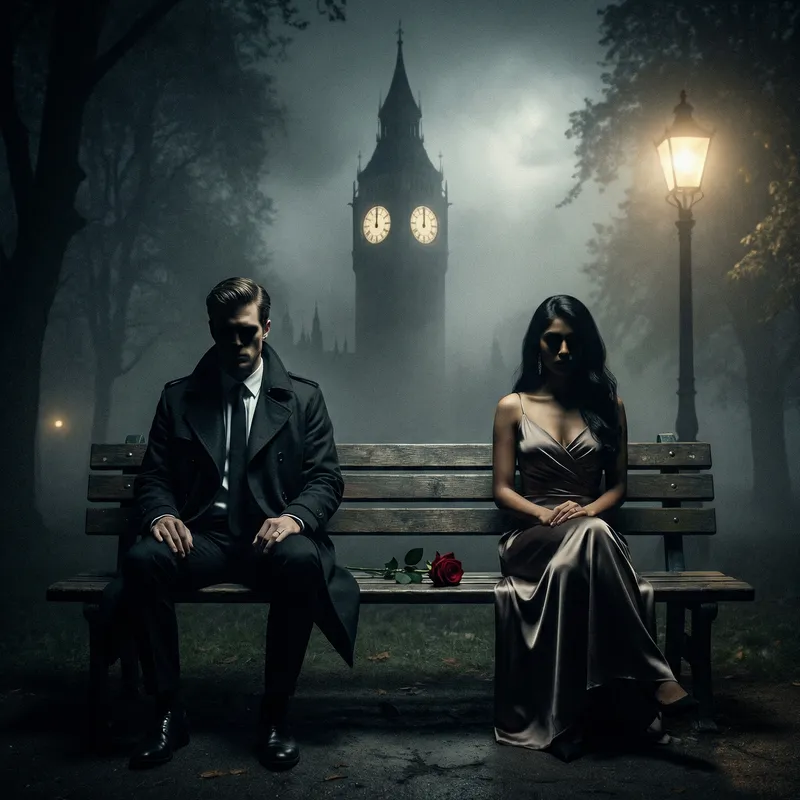 Love and Mystery: Moonlit Park Silent Conversation Love and Mystery: Moonlit Park Silent Conversation