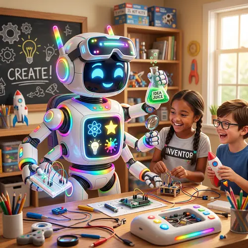 Cute Futuristic Robot for Young Inventors