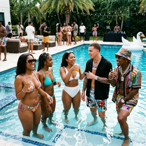 Bikini Pool Party with Rappers - Fun in the Sun