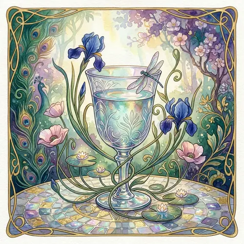Romantic Glass of Water - Fantastical Early 20th Century Art