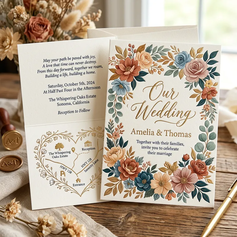 Elegant Floral Weeding Invitation Card | Stunning Design