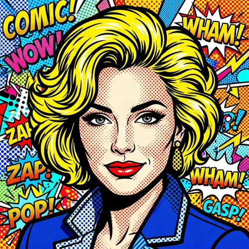Vibrant Pop Art Portrait of a Woman