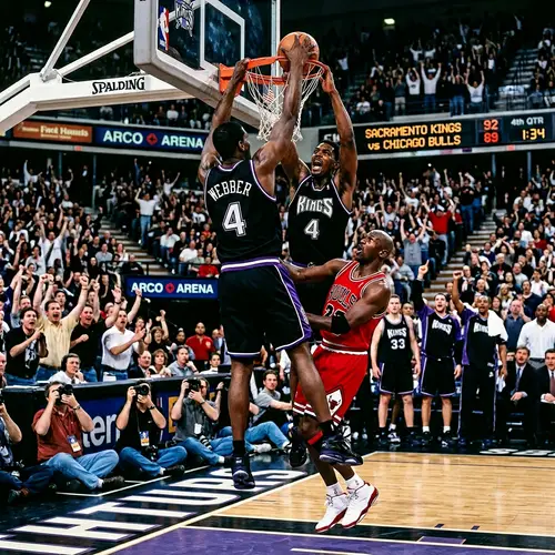 Epic Dunk on Michael Jordan in Webber 4 Jersey