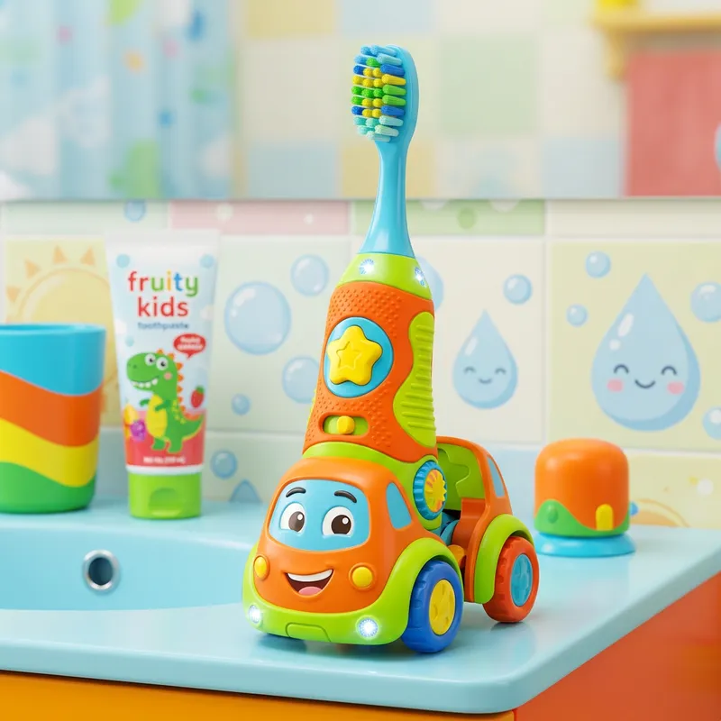 Vibrant Children's Toothbrush: Transforming Car Toy Design Vibrant Children's Toothbrush: Transforming Car Toy Design